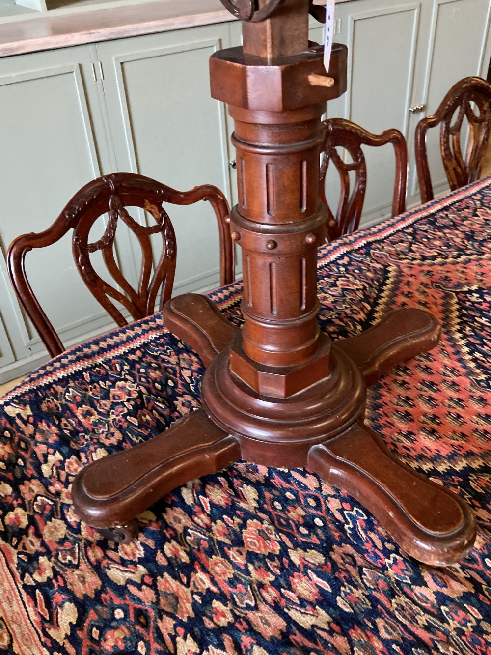 A Victorian mahogany adjustable reading table, width 82cm, depth 40cm, height 70cm
